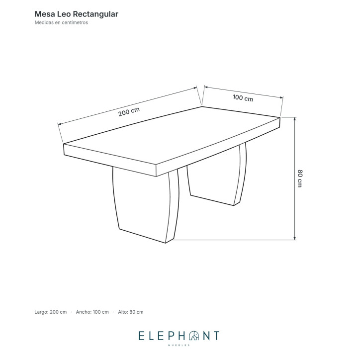 Medidas Mesa Leo Rectangular (cm)